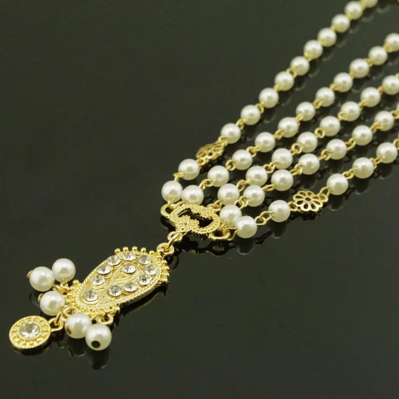Vintage Gothic Pearl Necklace Set for Women - Image 3