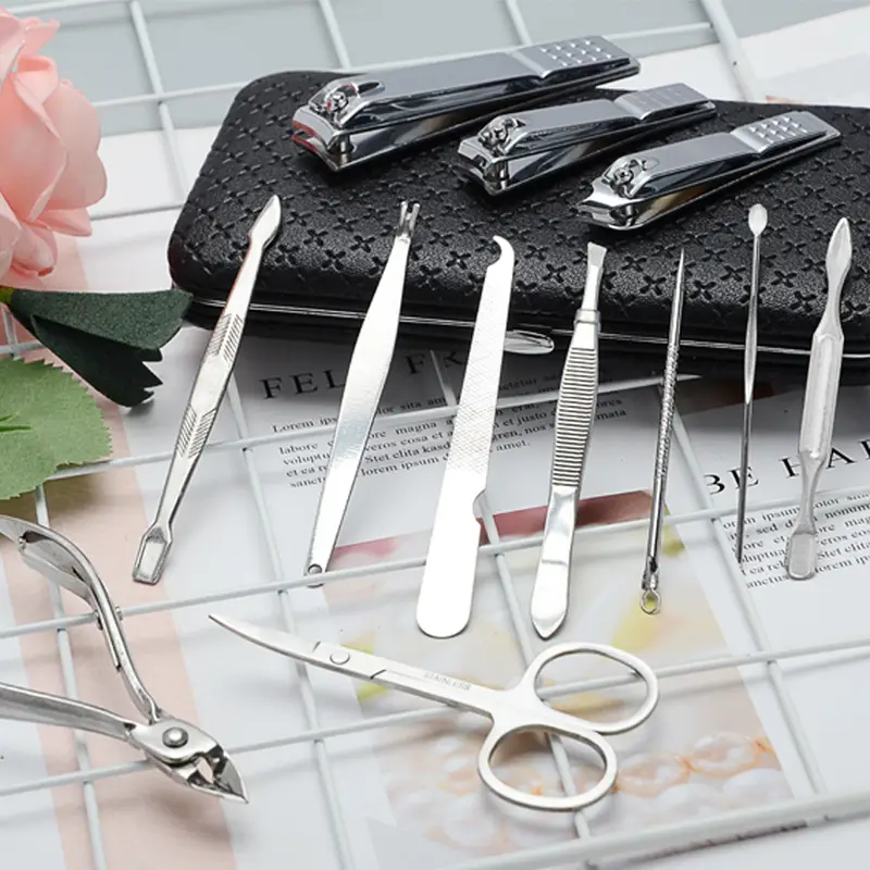 Stainless Steel Nail Clippers & Eyebrow Tools Set - Image 3