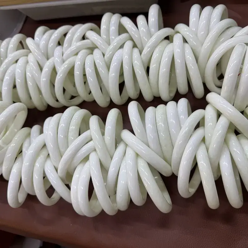 Xiuyu White Jade Bone Bracelet Large Diameter Almost Pure White