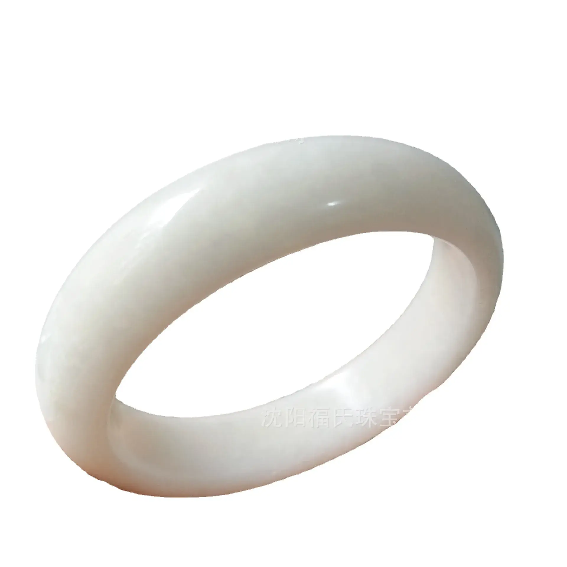 Xiuyu White Jade Bone Bracelet Large Diameter Almost Pure White