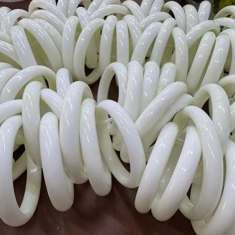 Xiuyu White Jade Bone Bracelet Large Diameter Almost Pure White