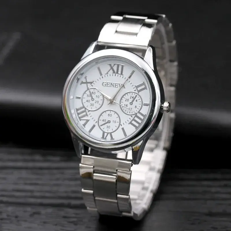 Women's Silver Steel Watch with Roman Numeral & Three Subdials - Image 3