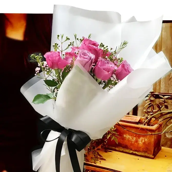 Black Solid Fog Paper for Bouquet Wrapping - Image 38