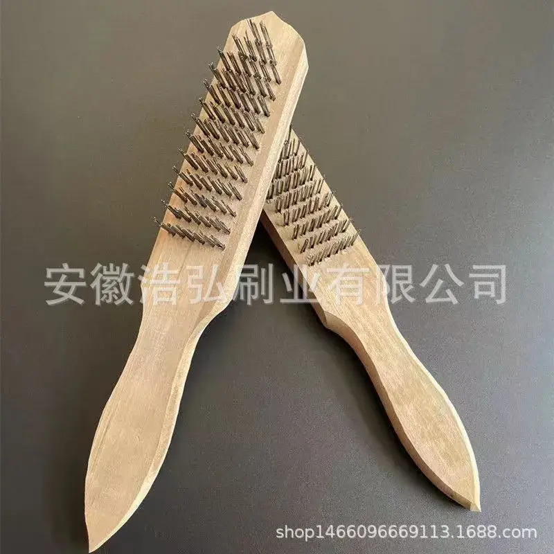 Fish Scale Brush Steel Wire Wooden Handle Cleaning Polish - Image 3
