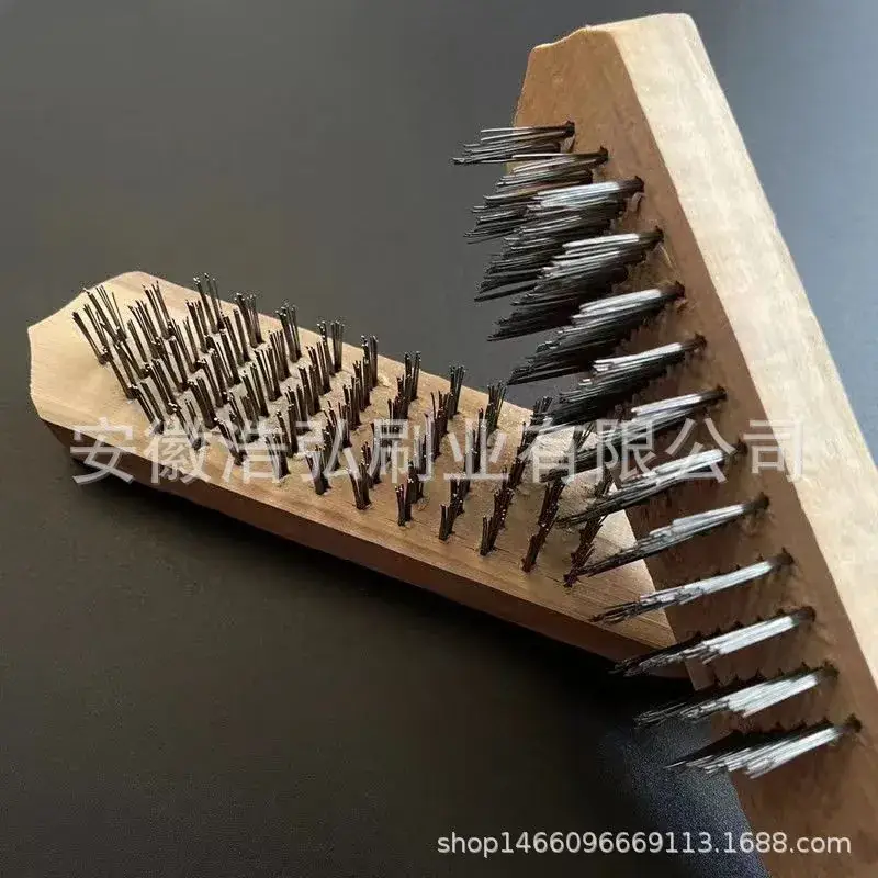 Fish Scale Brush Steel Wire Wooden Handle Cleaning Polish - Image 5