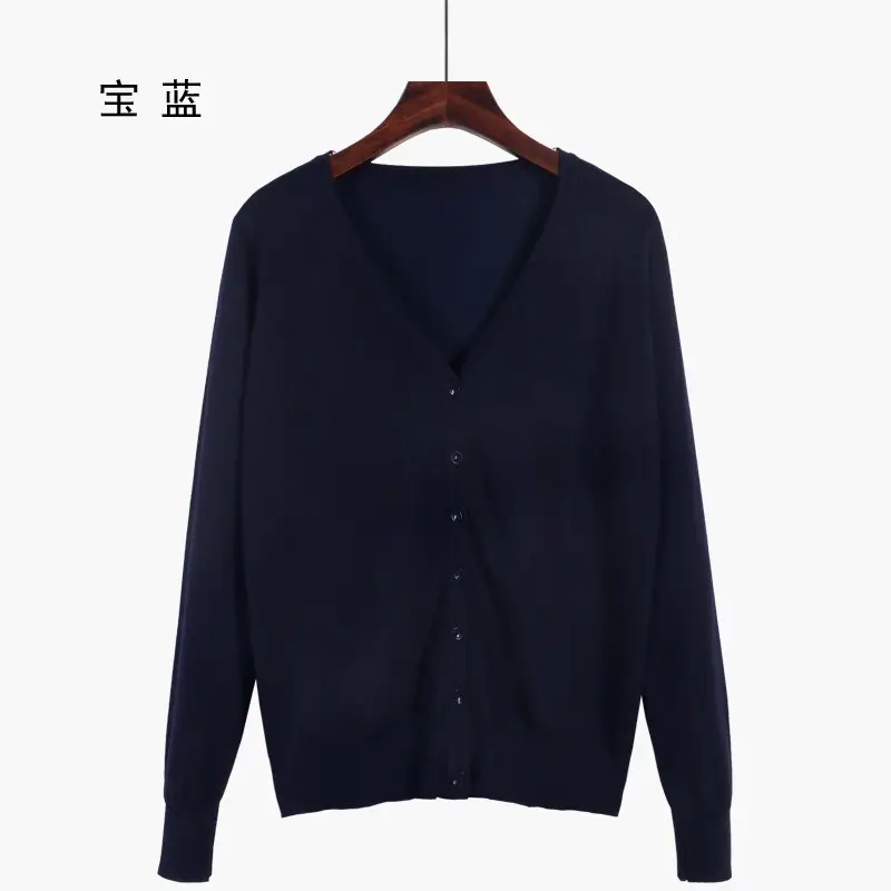 Women Green Knitted V-Neck Cardigan Large - Image 16