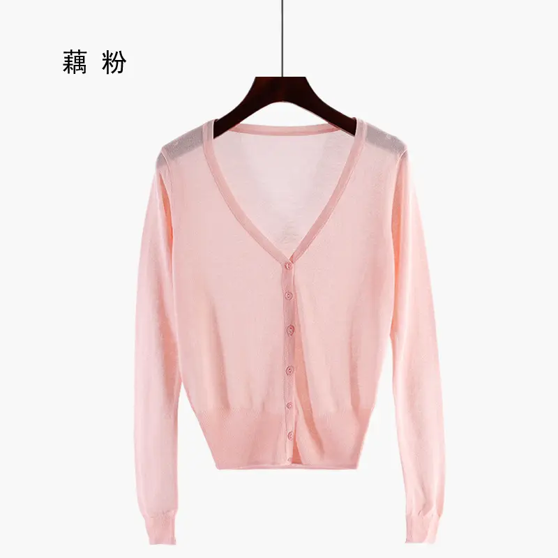 White Korean Style Knitwear Women's Long Sleeve Ice Silk Shirt - Image 4