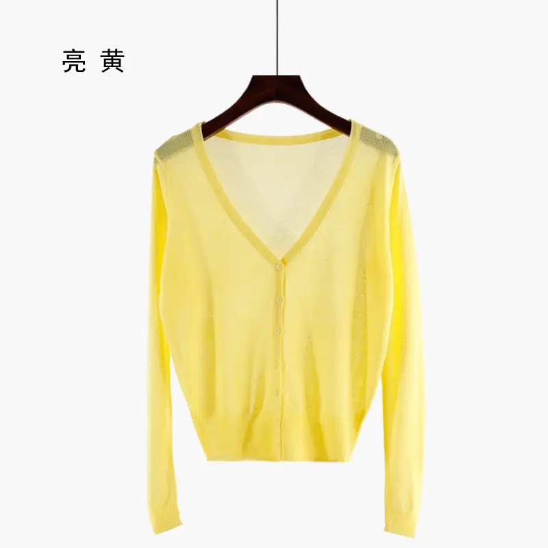 White Korean Style Knitwear Women's Long Sleeve Ice Silk Shirt - Image 5