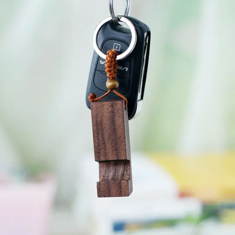 Wooden Mobile Phone Holder Keychain Compact Portable - Image 11