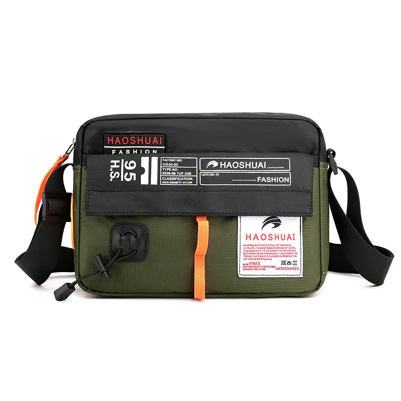 Men's Waterproof Red Nylon Shoulder Crossbody Bag - Image 4