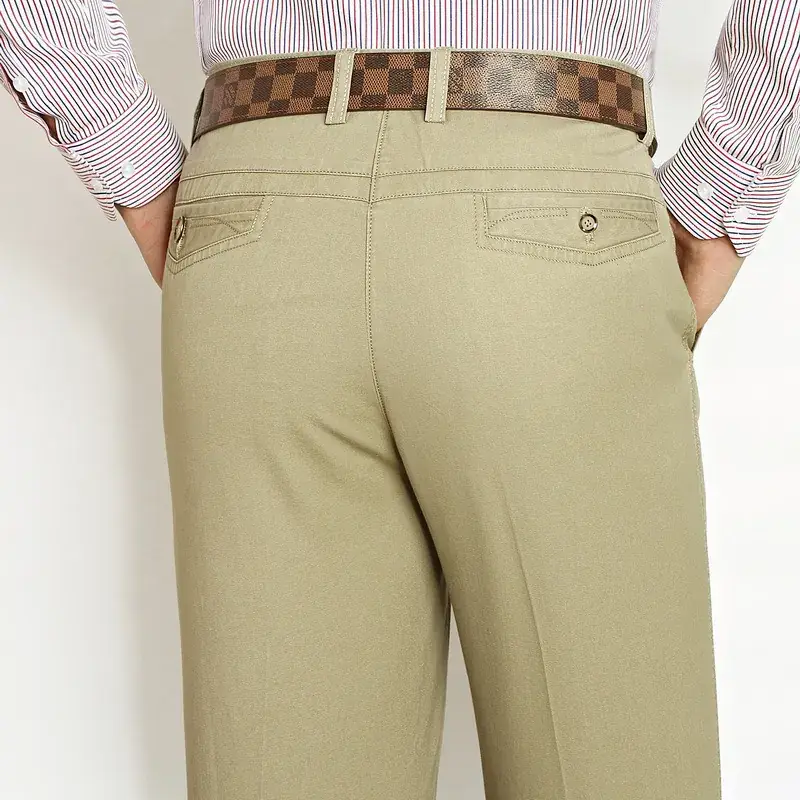Summer Thin Cotton Middle-aged Men Pants Loose Straight Plus Size - Image 7