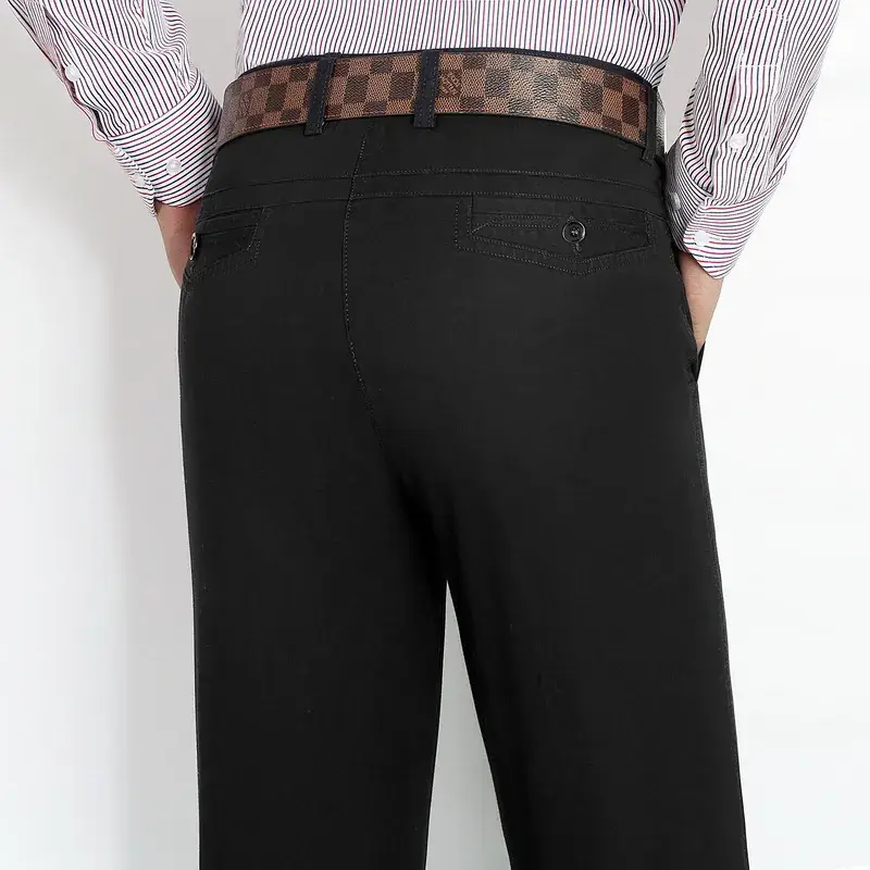 Summer Thin Cotton Middle-aged Men Pants Loose Straight Plus Size - Image 8