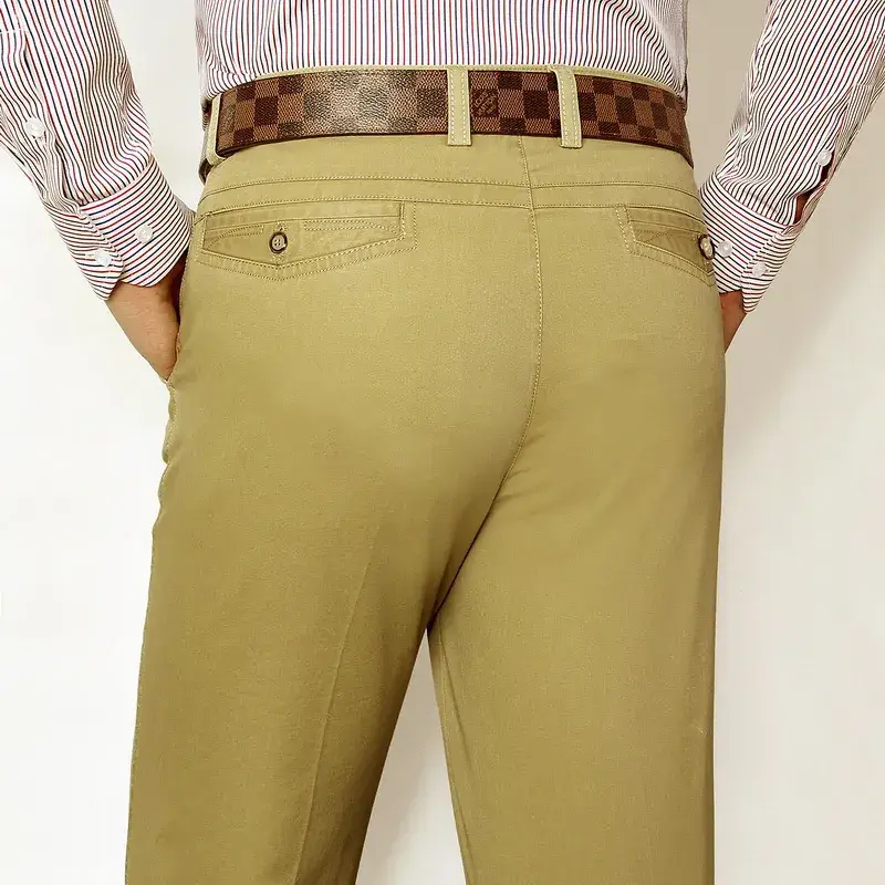 Summer Thin Cotton Middle-aged Men Pants Loose Straight Plus Size - Image 9