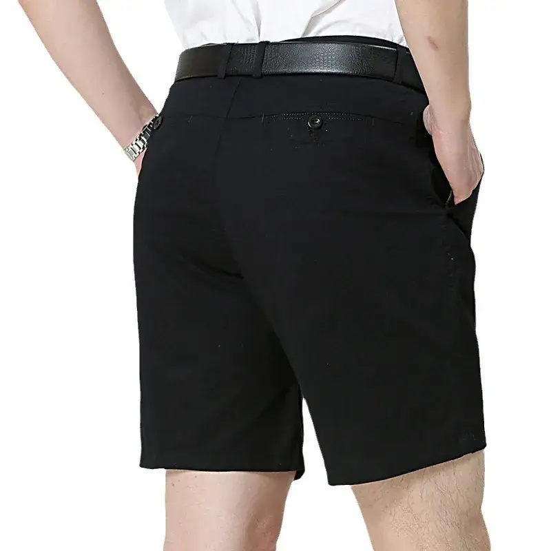 Middle-Aged Men Black Cotton Shorts 5Pc - Image 7