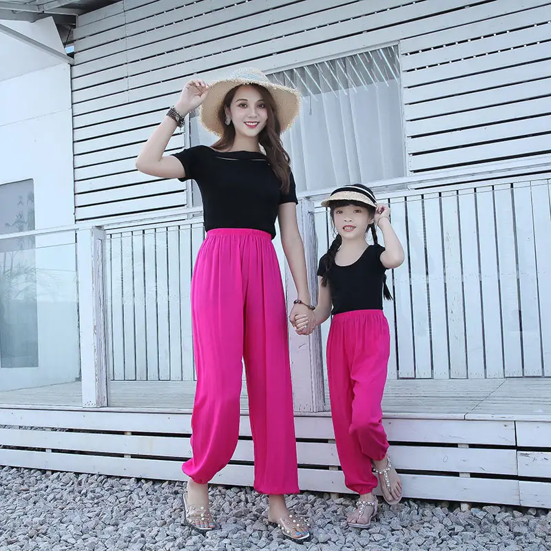 Summer Cotton Silk Yoga Pants Solid Color Morning Wear - Image 10