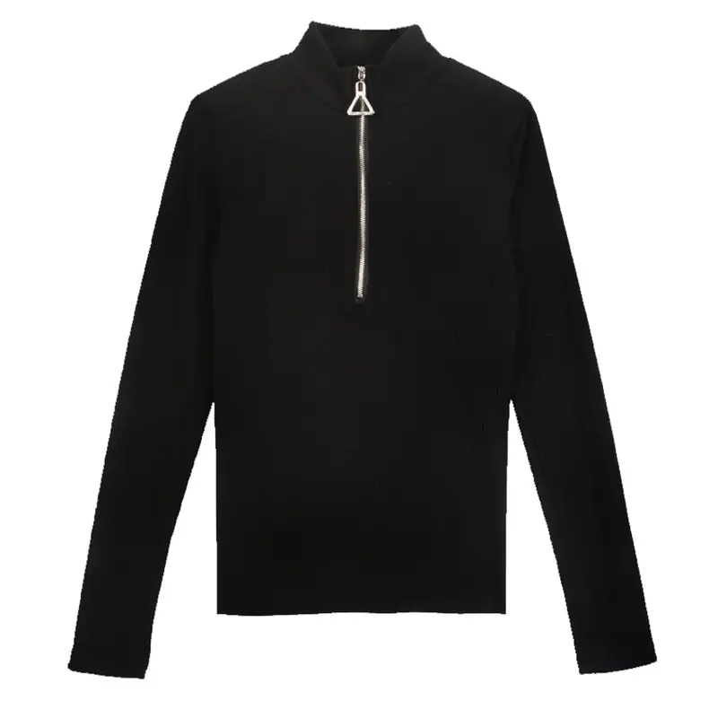 Women Thickened Semi-High Collar Zipper Pullover Sweater - Image 27