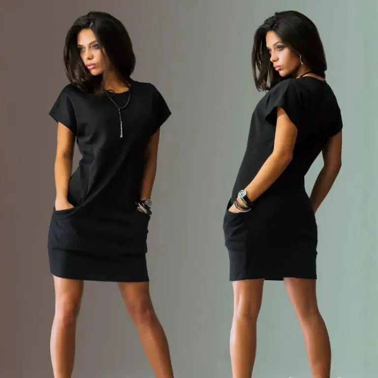 Black 2-Piece Women's Short Sleeve Dress Set - Image 5
