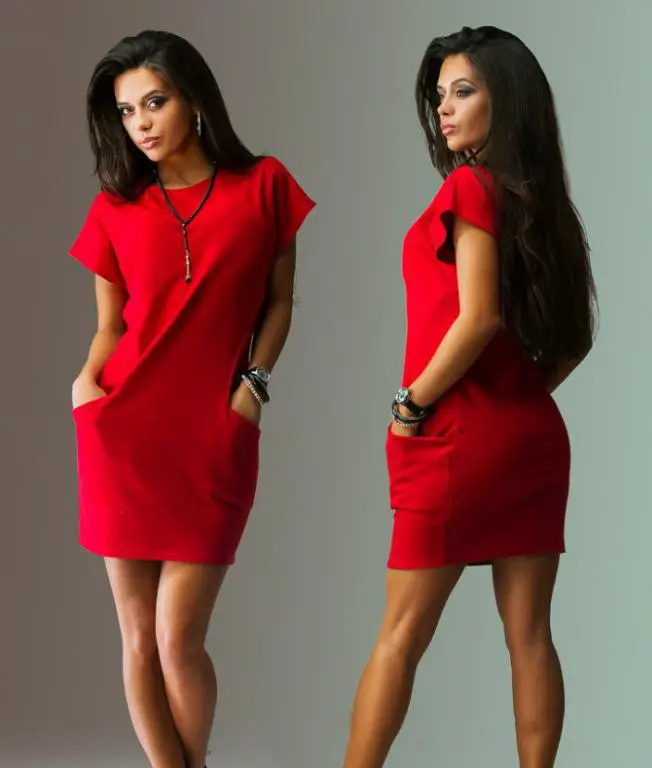Black 2-Piece Women's Short Sleeve Dress Set - Image 2