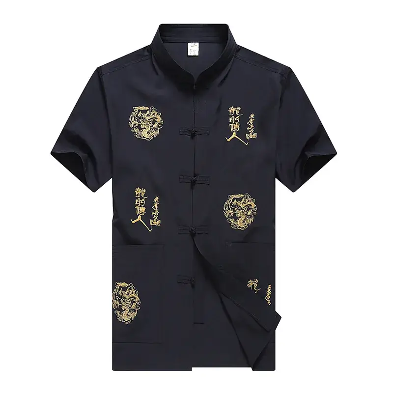 White Embroidered Men's Shirts with Button Front - Image 4