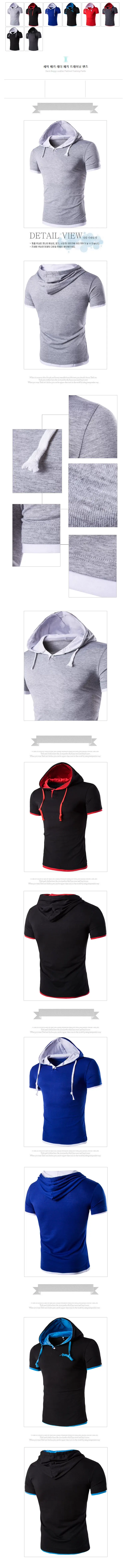 Red Hooded T-Shirt for Men Casual Wear — feature 3