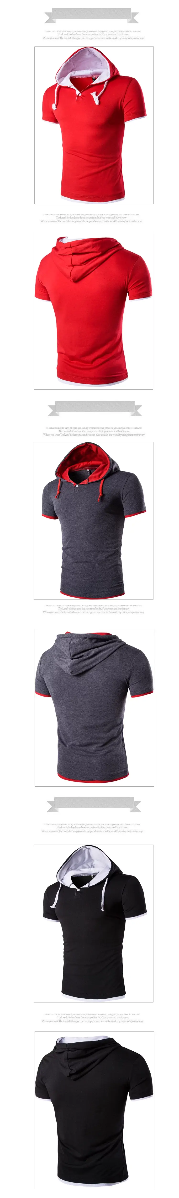 Red Hooded T-Shirt for Men Casual Wear — feature 4