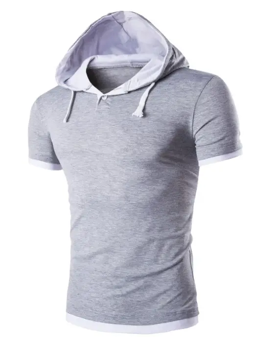 Red Hooded T-Shirt for Men Casual Wear