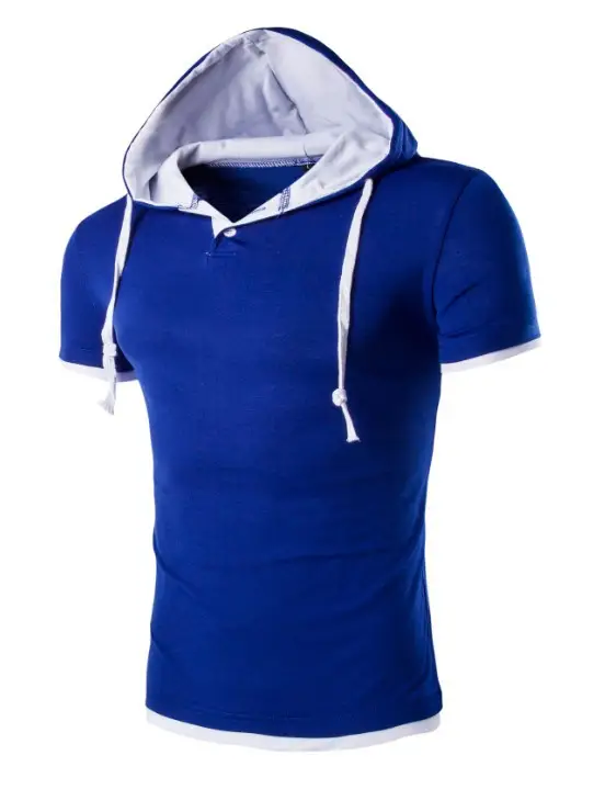 Red Hooded T-Shirt for Men Casual Wear