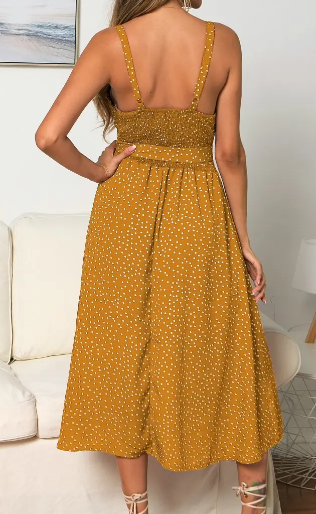Women's Ruffled Polka Dot Summer Dress with Strap — feature 22
