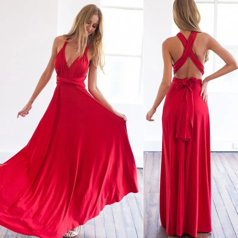 Green Crossback Long Maxi Dress for Women - Image 26