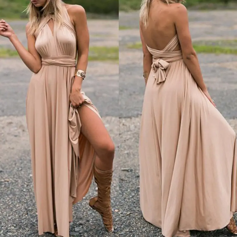 Green Crossback Long Maxi Dress for Women - Image 27