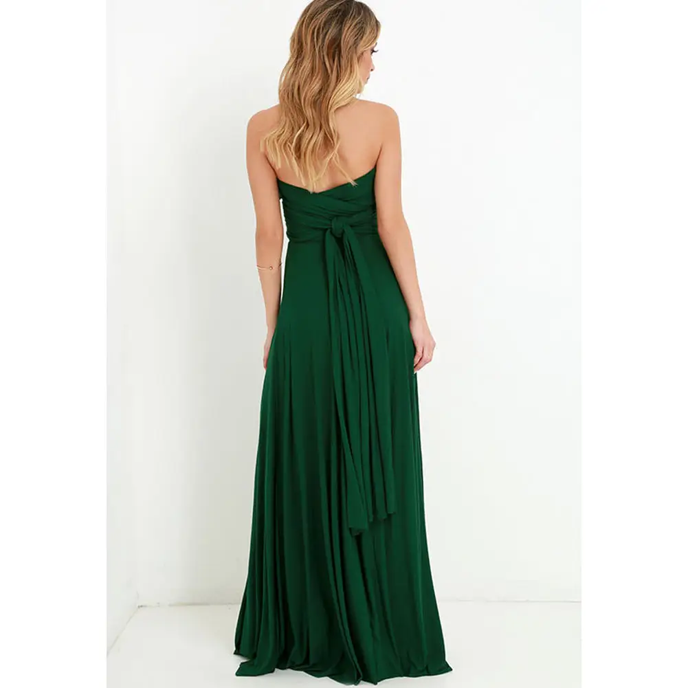 Green Crossback Long Maxi Dress for Women — feature 14