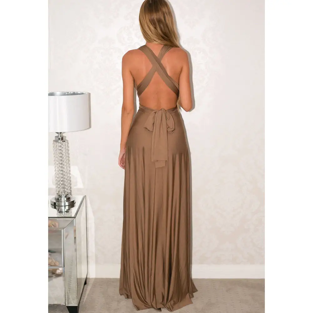 Green Crossback Long Maxi Dress for Women — feature 20