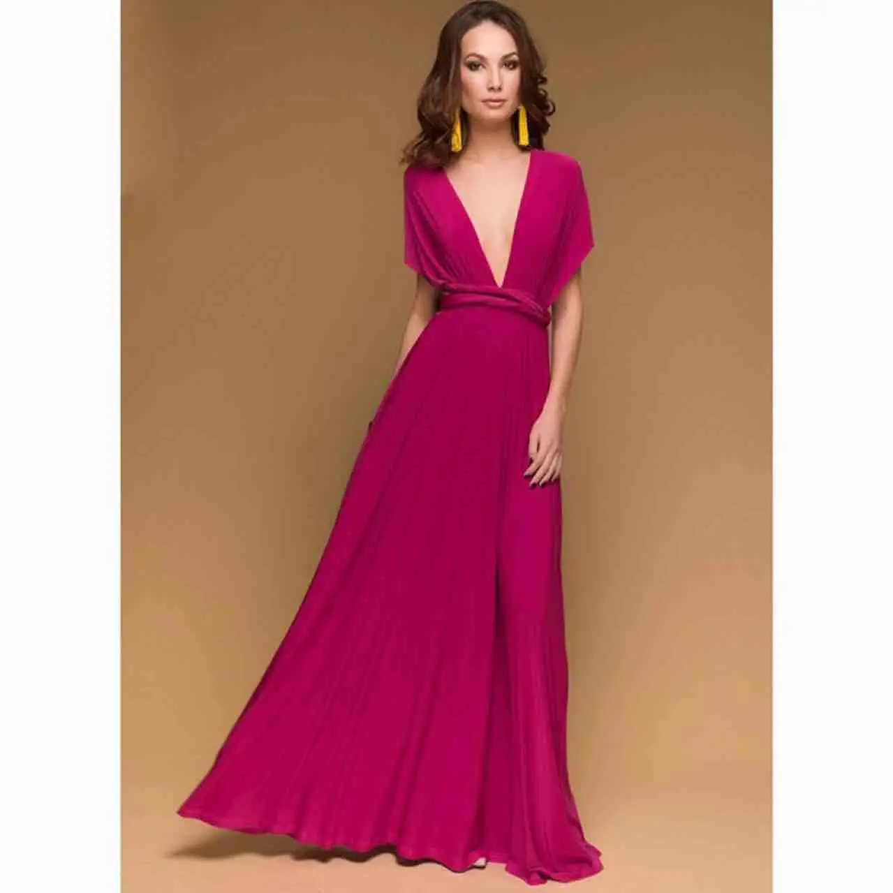 Green Crossback Long Maxi Dress for Women — feature 25