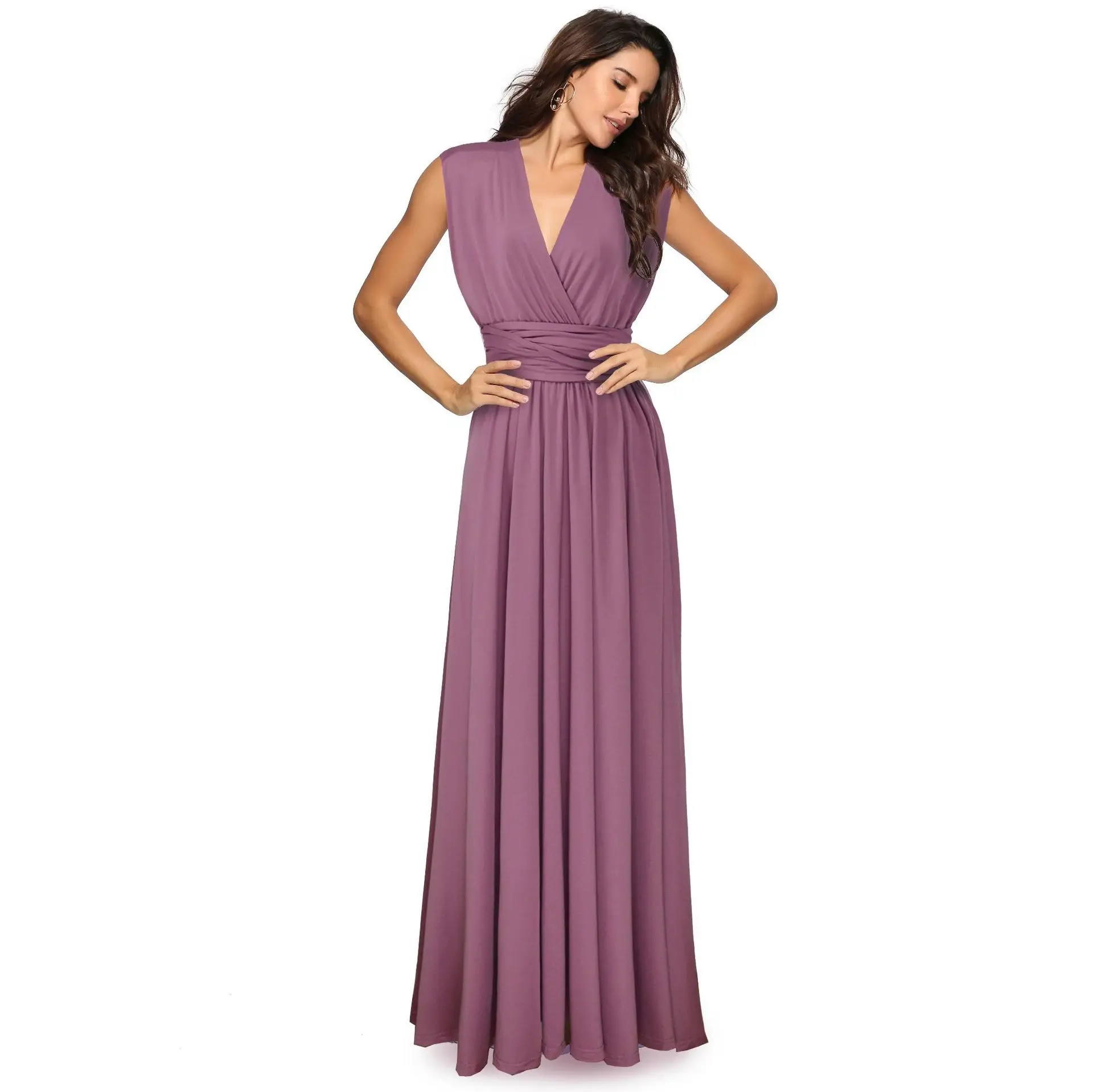 Green Crossback Long Maxi Dress for Women — feature 26