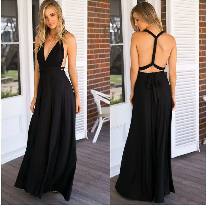 Green Crossback Long Maxi Dress for Women - Image 12