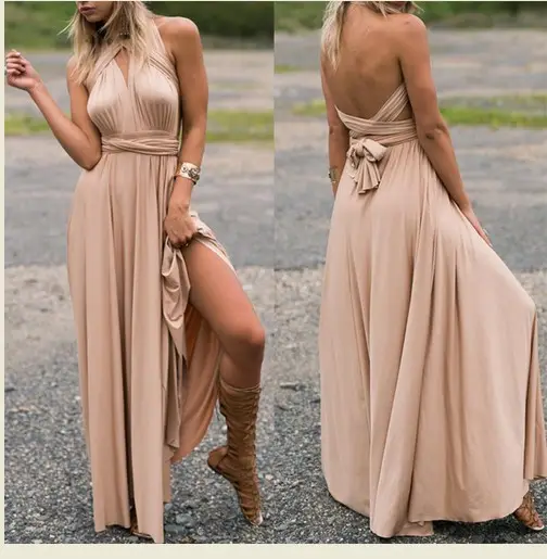Green Crossback Long Maxi Dress for Women - Image 13