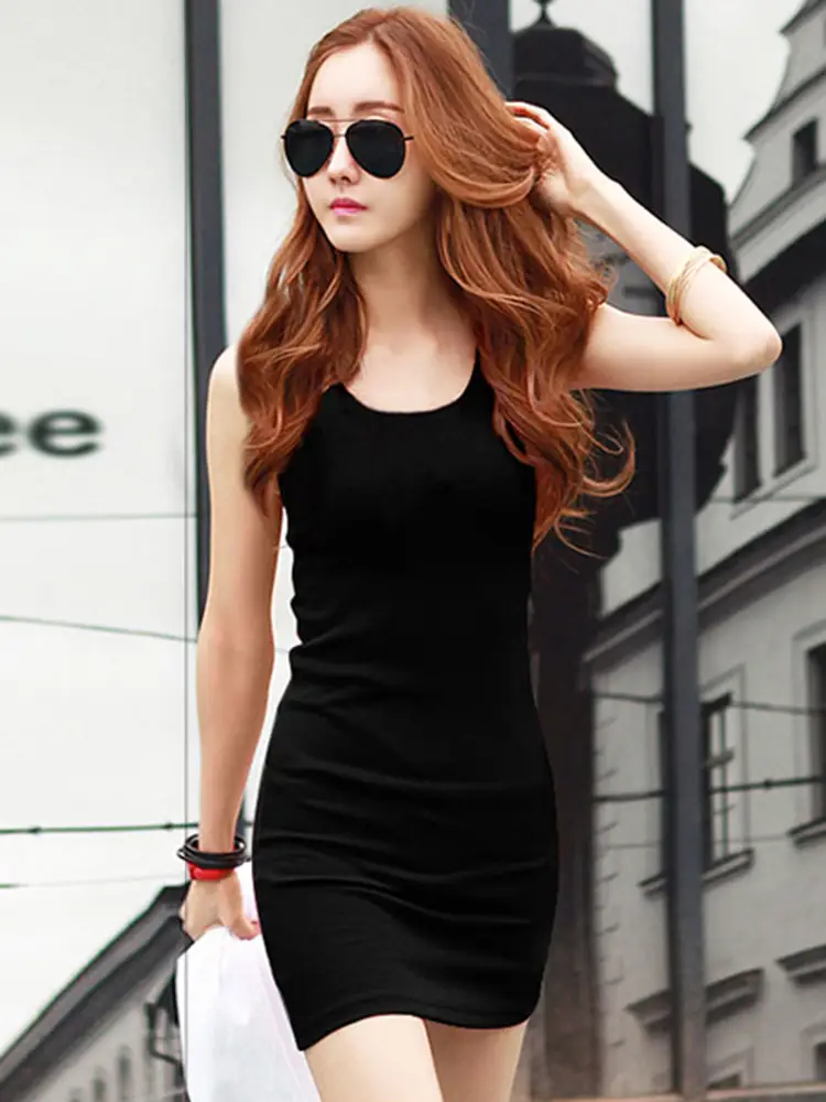 Women's Grey Camisole Bottoming Shirt Winter Hip-Hugging Skirt Pure Cotton - Image 8