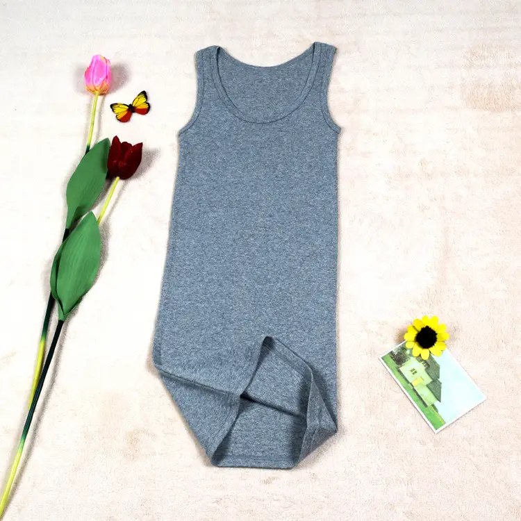 Women's Grey Camisole Bottoming Shirt Winter Hip-Hugging Skirt Pure Cotton - Image 3