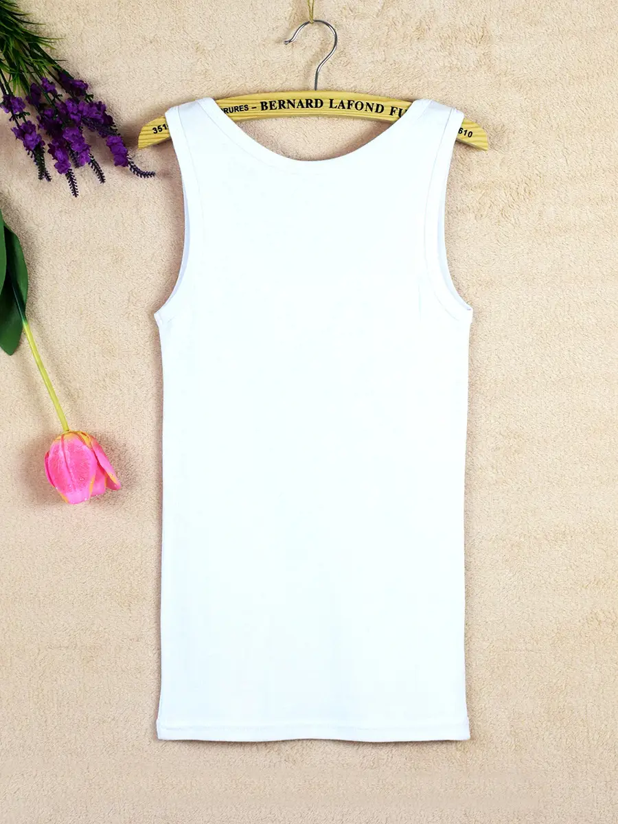 Pure Cotton White Sleeveless Vest Large - Image 9