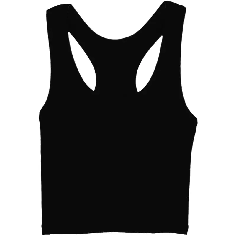 Women Pure Cotton Yoga Vest Yellow Navel Baring