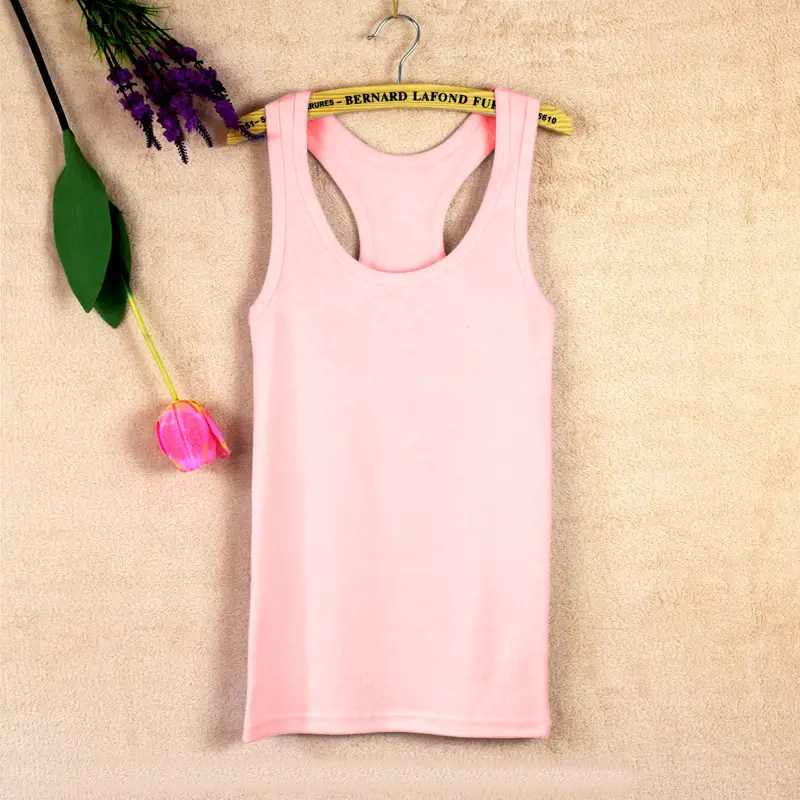 Women's Pink I-Shaped Cotton Vest Large - Image 13