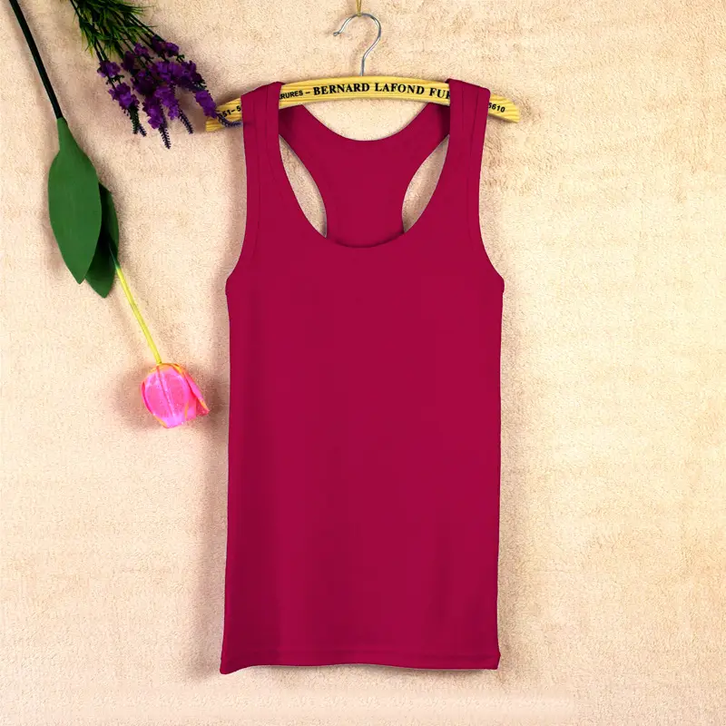 Women's Pink I-Shaped Cotton Vest Large - Image 17