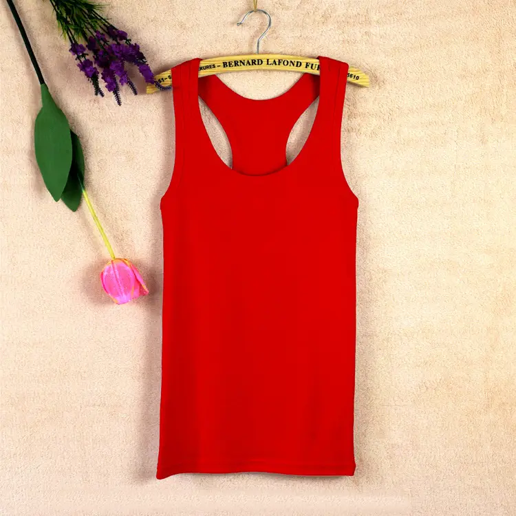 Women's Pink I-Shaped Cotton Vest Large - Image 2