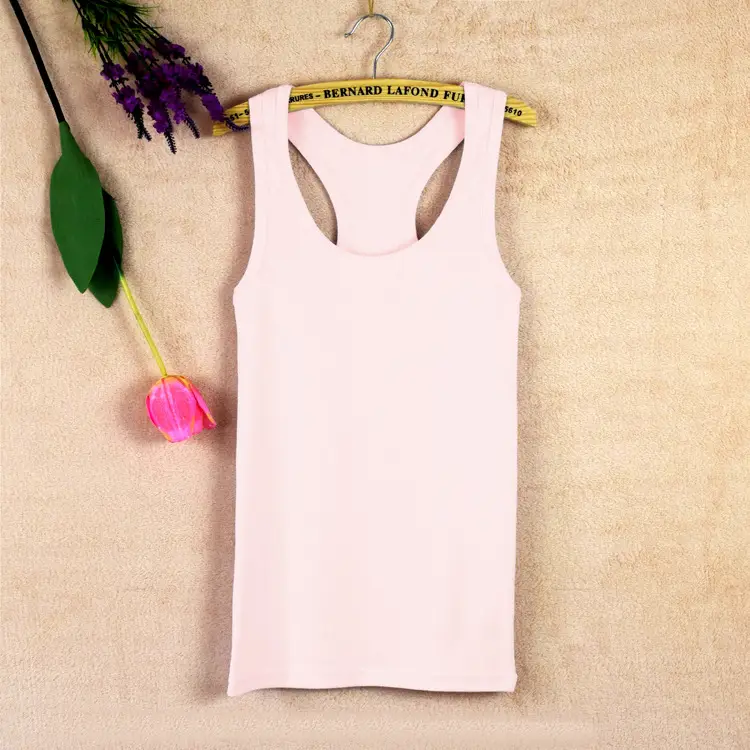 Women's Pink I-Shaped Cotton Vest Large - Image 18
