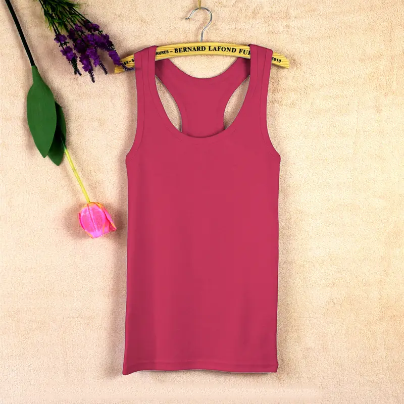 Women's Pink I-Shaped Cotton Vest Large - Image 23
