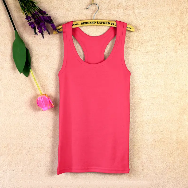 Women's Pink I-Shaped Cotton Vest Large - Image 6