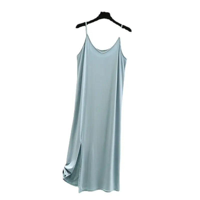 2022 Summer Women's Modal Nightgown Brown Slim Fit - Image 13