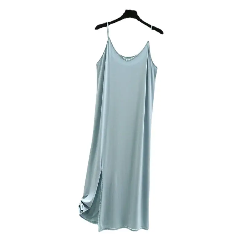 2022 Summer Women's Modal Nightgown Brown Slim Fit