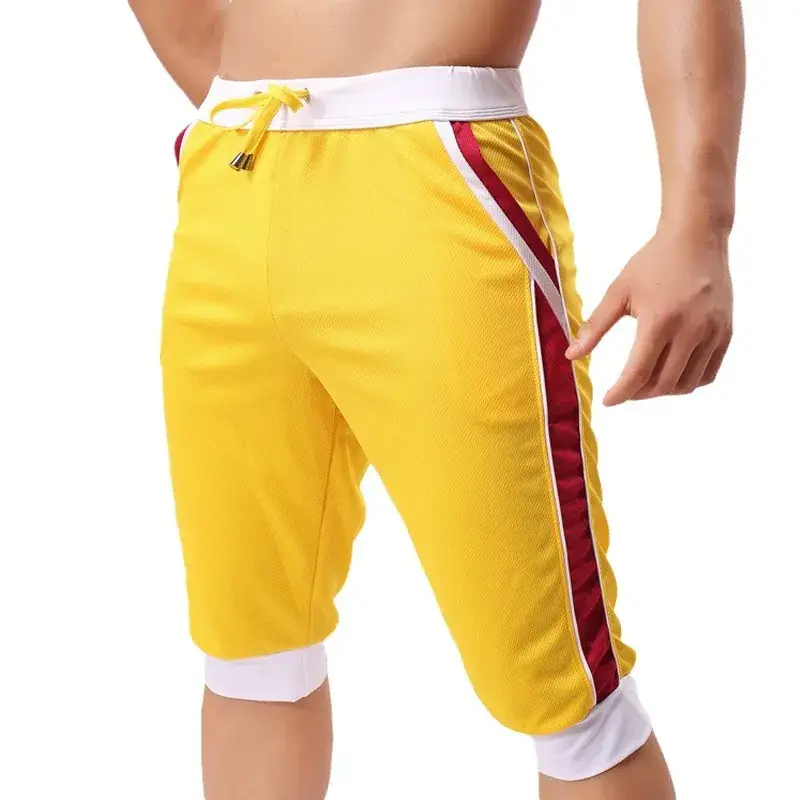 Men's Red Korean Casual Crop Pants with White Trim - Image 9