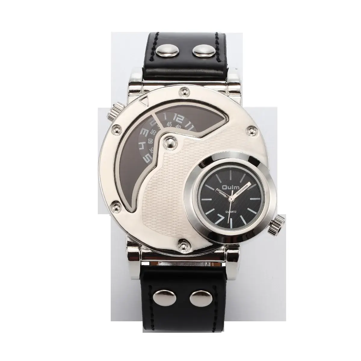 Oulm Men's Digital Watch White Shell Sports Design - Image 3